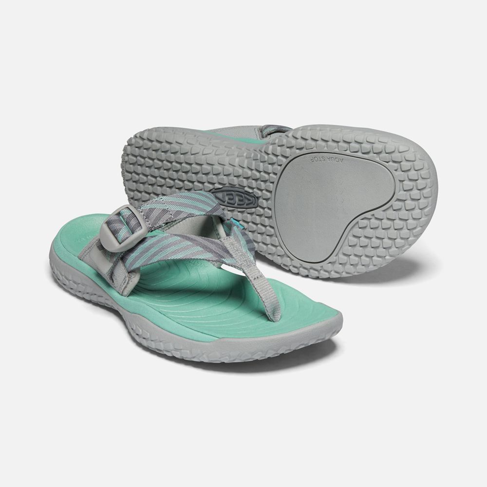 Keen Parmak Arası Terlik Kadın Gri/Yeşil - Solr Toe Post Sandal - Türkiye JZAV96048